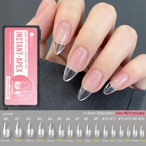 UR SUGAR 320pcs Instant-Apex Soft Gel Nail Tips Half Matt Full Cover Press-On Pre-Building Nail Tips False Nails Gel Extension