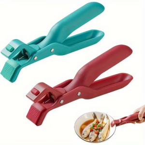 Heat-Resistant Kitchen Tongs & Bowl Holder - Anti-Scald Clips Non-Slip Grip Oven/Air Fryer Safe Multi-Use for Pots/Pans/Bowls