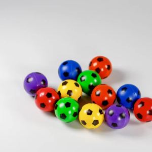 6 Pcs 30mm Soccer Modeling Bouncy Ball Color Elastic Small Simulation Soccer Bouncy Ball Outdoor Parent-child Sports Toys 