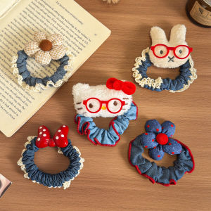Adorable Miffy Rabbit Hair Ties for Girls Childrens Plush Hair Bands Baby Bun Headbands Little Girls Beautiful Hair Ropes