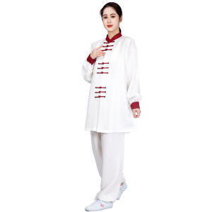 Bộ Đồ Thi Đấu Võ Thuật Mới Bằng Vải Lanh Cotton Cao Cấp Cho Nữ Bộ Đồ Luyện Tập Tai Chi Quần Áo Du Lịch Mùa Xuân Thu