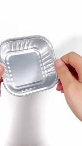 40pcs 150ml Aluminum Cake Box with Clear Lid / Square Aluminum Tin Foil Baking Tray / Foil Square Baking Cup