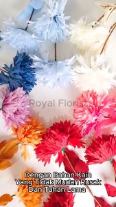 Bunga Pompom X3 Cabang Artificial/Bunga Anemone Tangkai Panjang/Bunga Hias Buket (KN-438)