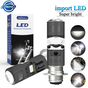 1x H4 LED Dual Color Motorcycle Headlight Bulbs Hi Lo Beam For Yamaha Kawasaki Suzuki P15D LED Motor signal ligh Accessories 12V