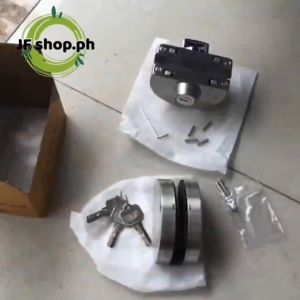 10-12mm Glass Door Lock with Keys for Home Hotel Bathroom 304 Stainless Steel Double Bolts