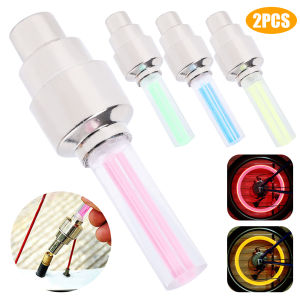 2PCS Bicycle Tire Wheel Light Motion Sensor LED Flashing Neon Flash Car Tyre Valve Caps Lamp Motorbicycle Accessories