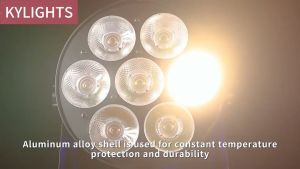 KAIY 7 Eye Cob Amber White Par Led Warm White/Cool White Audience Lights 350W COB LED Par Light Blinder Light Surface Light Spotlight DMX512 Disco Lights DJ Stage Party Wedding Church
