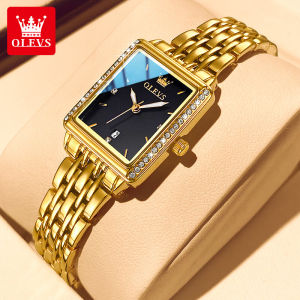 OLEVS Jam Tangan Wanita Terbaru 2024 Elegan Korea Tahan Air Stainless Steel Luminous Calendar Quartz