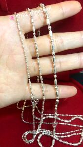 ITS ME สร้อยคอเงินแท้92.5% ลายรีสลับหมุดกลม หนักประมาณทอง 1 สลึง-1 บาท(งานไทย)