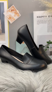 Womens Fashion Slip on School/Office Rubber Black Shoes L762