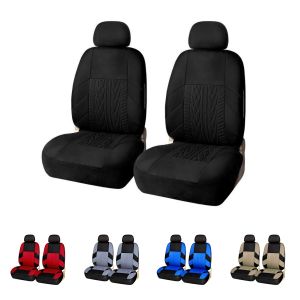 AUTO HIGH Embroidery Car Seat Covers Polyester Universal Fit Most Cars Truck SUV Van Protector - Front Pair