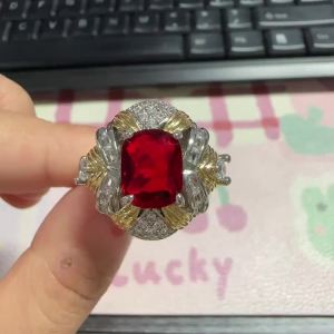 Huitan Knot Cross Design Luxury Ring for Women Wedding Engagement Two Tone Jewelry Trendy Accessories Inlaid Shining CZ for Lady