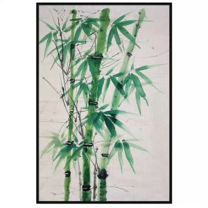 Tranh cây trúc ( bụi tre) phong thủy màu nước đơn giản cầu sức khỏe và tài lộc.Tranh treo tường dán tường.CGI-1123