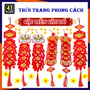 Cặp Liễn Câu Đối Đỏ Trang Trí Tết – Khánh Nhung Treo Cửa Chúc Mừng Năm Mới Vạn Sự Như Ý Tài Lộc May Mắn / Khánh Đỏ Treo Tường Decor Nhà Cửa May Mắn Mừng Xuân Tài Lộc - Liễn Trang Trí
