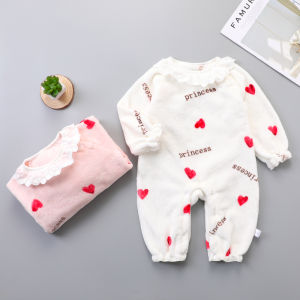 Bộ Đồ Ngủ Lông Cừu Dày Cho Bé Trai Và Bé Gái 3 Tháng Đến 2 Tuổi Quần Áo Mặc Nhà Mùa Đông Ấm Áp Thoải Mái Bằng Vải Polyester