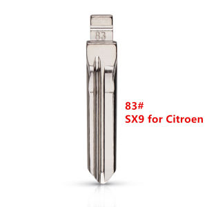 10pcs/lot 83# 83 SX9 Metal Uncut Blank Flip Remote Key Blade For Citroen Peugeot for keydiy KD xhorse VVDI JMD
