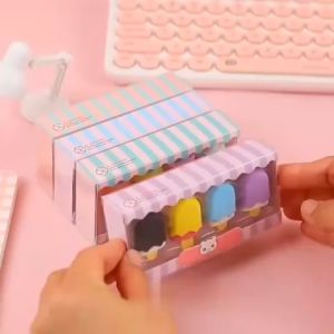 TAIYO Perlengkapan Alat Tulis Penghapus Set Sweets 4IN1 Rubber Karet Donat Es Krim Permen Lolipop