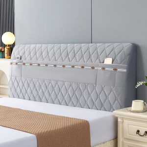 Nordic Style Fabric Bedside Cover Full Wrap Cotton Insert Soft Padded Elastic Clamp Cotton Bedside Cover Dustproof Protector