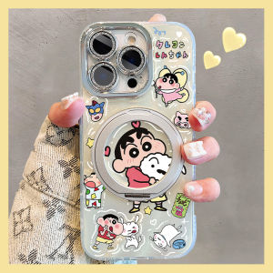 Kawaii Style Silicone Phone Case for Apple 17/16promax with Magnetic Stand And Lens Protection Spring Daily Use Female Model