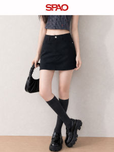 spao | Black Summer Friendly Short Jean Skirt