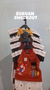 Setelan BAJU BRANDED - KEREN Atasan BORDIR dan Celana RESLETING Motif Bordir Karakter Keren 3-15 bln