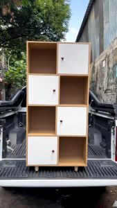 Tủ gỗ ô vuông 8 ngăn sole. Tủ decor phòng ngủ phòng khách 8 ngăn C126 x R60 x S24cm. Gỗ MDF phủ Metamine chống thấm cao cấp. Lắp ráp đơn giản