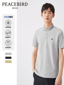 Cool Lightweight Summer Short Sleeve Polo Shirt Mens Slim Fit Bee Embroidery T-Shirt Modern Style Casual Fashion PEACEBIRD
