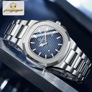 PAAZOMU Original Fashion Mens Watches Waterproof Luminous Date Week Men Watch Stainless Steel Business Luxury Quartz Man Watch