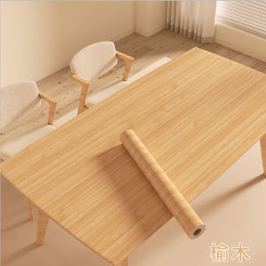 Walnut Color Desktop Stickers Waterproof Self-Adhesive Office Table Desk Cabinet Furniture Renovation Wood Grain Table Stickers Thickened