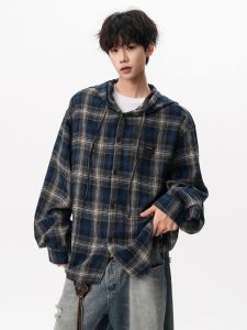 OULUDE | Casual American Style Plaid Shirt for Youth