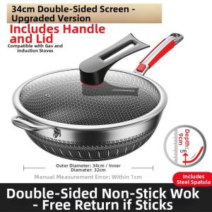 LIWAN | Thick Non-stick Beehive Coating Free Wok