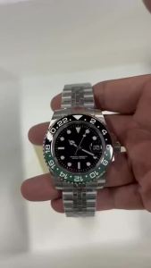Japan3215 GMT Quartz Mens Watch Calendar and Luminous Display 100ATM Water Resistance sapphire Crystal and Rotating Bezel
