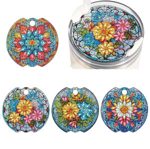 other | 4piece floral DIY diamond art kit Special shape crystal rhinestone Mosaic craft embellishments label ornament acrylic material