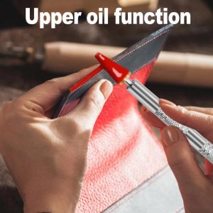 Dual-purpose Alat Kerajinan Kulit 2 Brass Head Leather Edge Oil Gluing Dye Pen Paint Roller Tool Leather