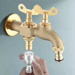 OUGEFENG | Antifreeze Outdoor Faucet With Lock Single Inlet Double Outlet