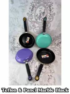 Teflon Marble Black - Panci Gagang Panjang Bentuk Bulat Serbaguna / Wajan Rebus Untuk Memasak Sayur Soup Bubur Mie Anti Lengket / Frying Pan Bahan Tebal Berkualitas Anti Karat / Tempat Memasak Praktis Non-stick Multifungsi - GP Mall