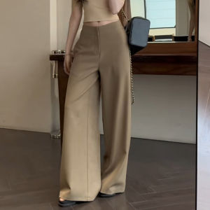 กางเกงขากว้างเอวต่ำสไตล์สตรีทสำหรับผู้หญิง กางเกงขายาวทรงหลวมสบายๆ สำหรับใส่ไปทำงานในฤดูใบไม้ร่วงและฤดูหนาว