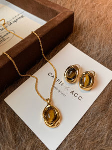 CAFFTI | Tiger Eye Stone Vintage 925 Silver Ear Jewelry