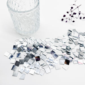 Mini Square Silver 10MM Glass Mirror Tiles Small True Glass Mosaic for DIY Crafts Art Supplies Home Wall Door Decor