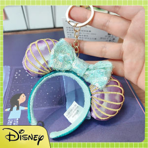 New Disney Cartoon Cute Mermaid Sequin Headband Bow Plush Toy Headband Bag Pendant Keychain Decoration Wholesale
