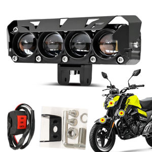 Đèn LED Xe Máy Đèn Pha Đèn 4 Ống Kính Máy Chiếu Moto Đèn Cho Harley ATV Xe Tải SUV Xe Làm Việc Ánh Sáng Đèn Sương Mù Xe Đạp Xe Máy