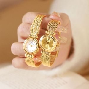 BS Bee Sister Fashion Womens Watches Casual Stainless Steel Alloy Strap Waterproof Quartz Watches Elegant Full Diamond Rhinestone Luxury Gold Silver Round Shape Ladies Wristwatches 1807