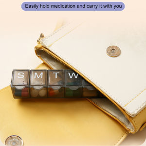 Weekly Pill Organizer 7 Day Daily Pills Box Case Easy To Open Silkscreen Printed Medicine Container for Vitamins Fish Oils