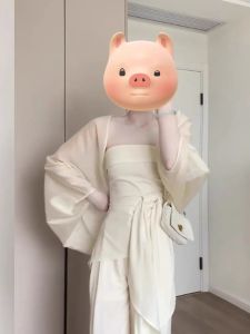 เสื้อคาร์ดิแกนแขนยาวป้องกันแสงแดดสไตล์ฝรั่งเศส ผ้าโปร่ง เสื้อคลุมแบบสวมสบายสำหรับผู้หญิง ช่วงไหล่และแขนยาว โพลีเอสเตอร์