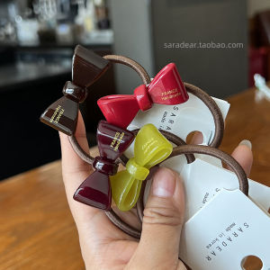 French Style Small Butterfly Knot Hair Ties Womens Hair Bands Elastic Hair Bands for Bun Ponytail Fresh out New Fashion Accessories