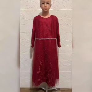 Pakaian Muslim Anak Perempuan Terbaru Maxi Nadia Kids 3-14 Tahun Moscrepe Brokat Mutiara Tille Tutu