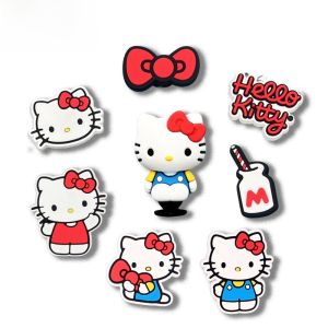 3D KT Cat Cartoon Shoe Buckle Adorable Accessory for Crocs Hole Shoes Suitable for Adults And Children Decorative Shoe Flower