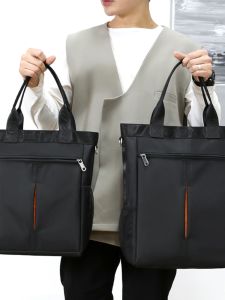 Waterproof Nylon Business Mens Handbag Large Capacity Vertical Square Shoulder Bag Oxford Spinning Zipper Closure for Students