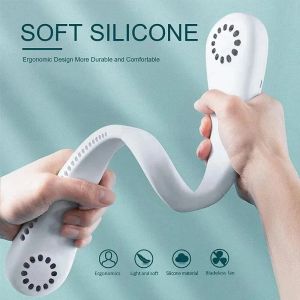 2025 Long endur New Mini Neck Mounted Fan Portable Bladeless Neck Rechargeable Air Cooler 3 Speed Mini Summer Sports Fan Outdoor