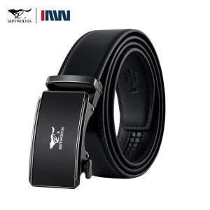 SEPTWOLVES Elite คลิปหนีบเข็มขัดหนังวัวหัวเข็มขัดอัลลอยสังกะสีการสำเร็จนิ่มนวลของสำหรับวันเกิดของขวัญสำหรับแฟนสามี